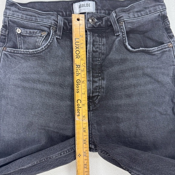 AGOLDE Freya High Rise Slim Jeans Distressed Black - Picture 5 of 13